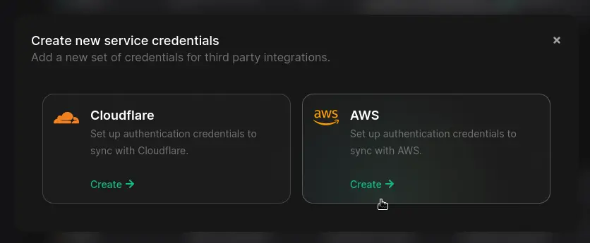 create aws credentials