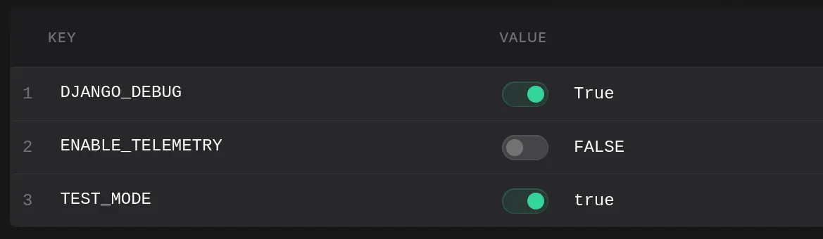 boolean toggles
