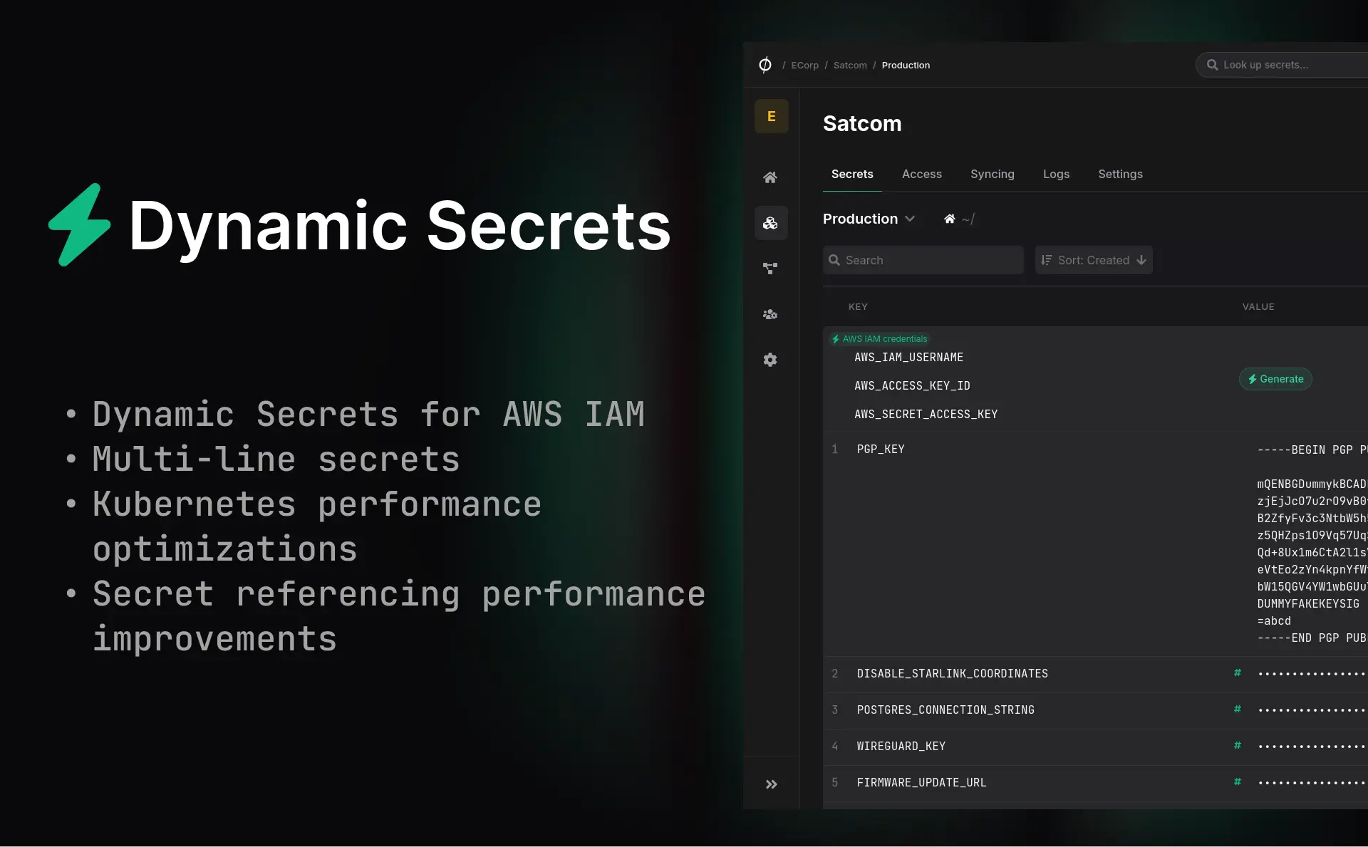 Dynamic Secrets