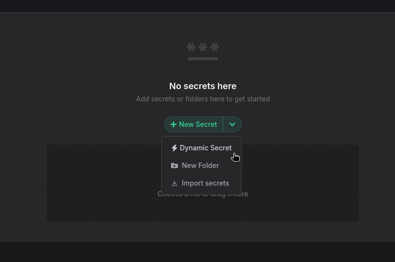 create dynamic secret button