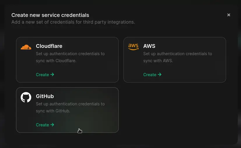create github credentials