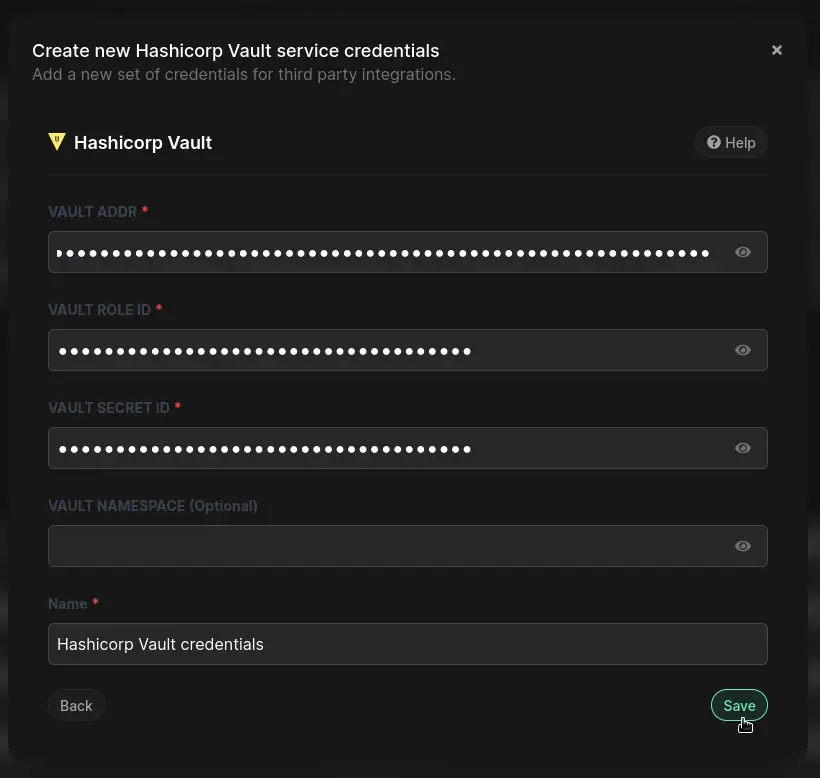 input aws credentials