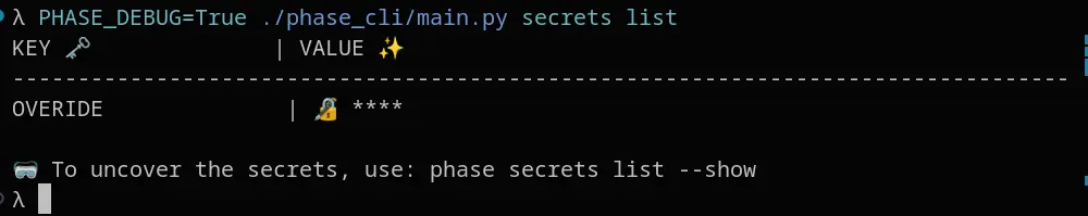 cli personal secret