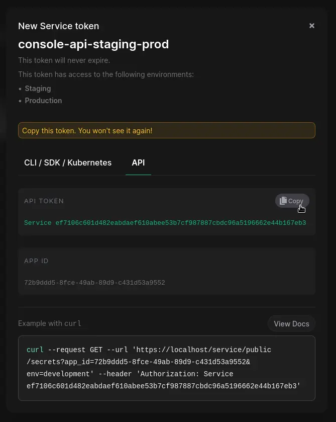 create token